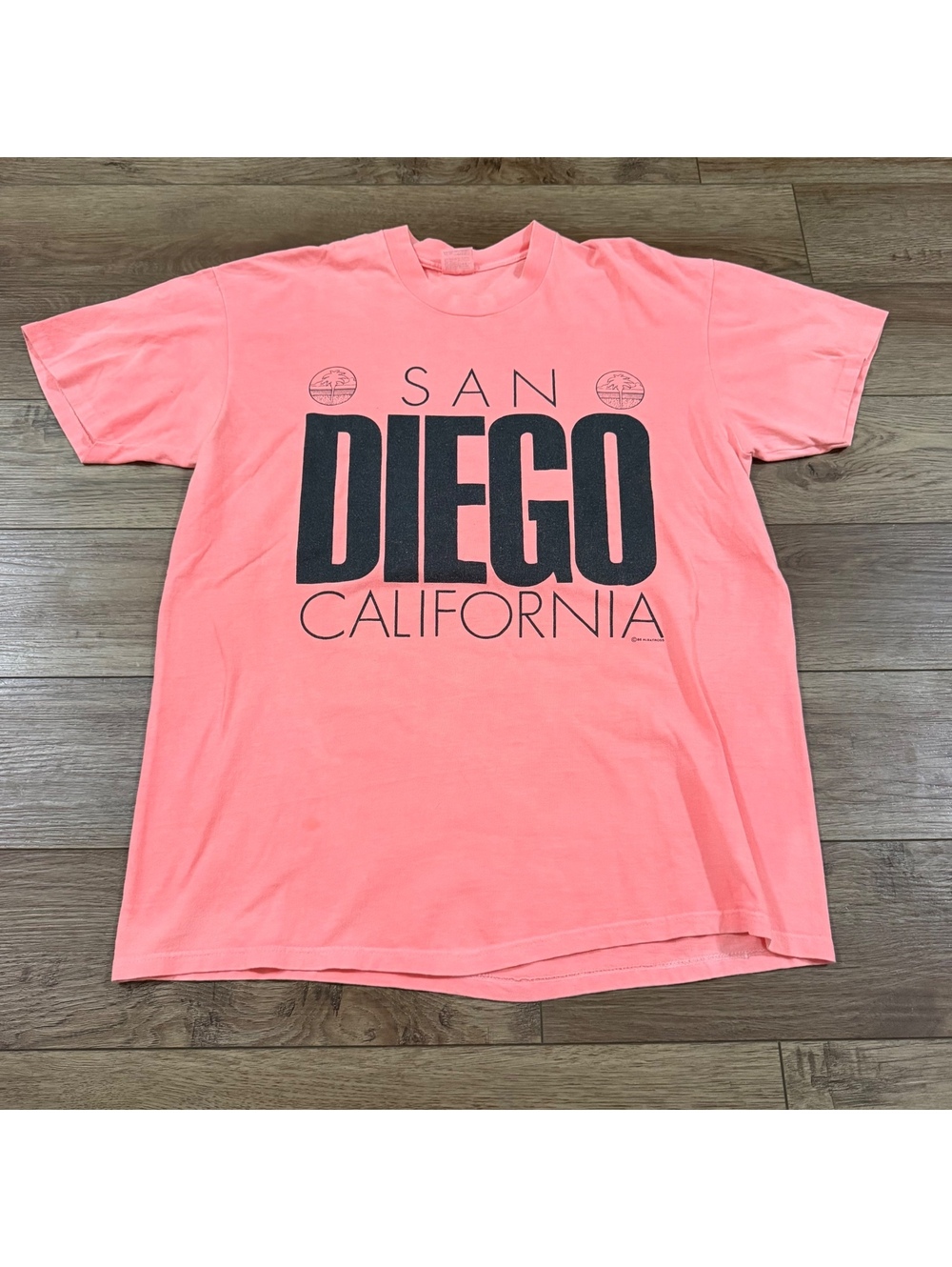 Vtg 1988 San Diego California T Shirt Stedman Pink XL